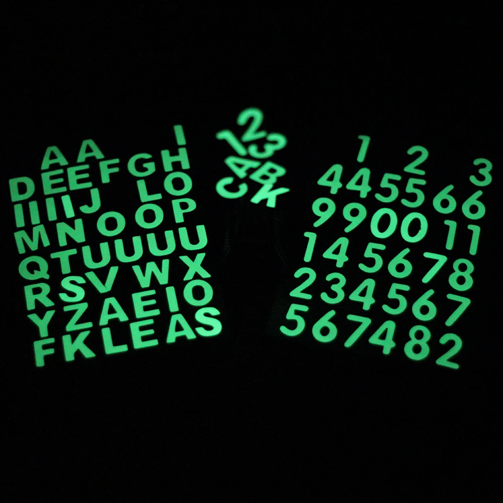 1 sheet Glow in the Dark Numbers Stickers Luminous Letters Stickers Personalized Name Stickers for Scrapbooking Diary Decoration