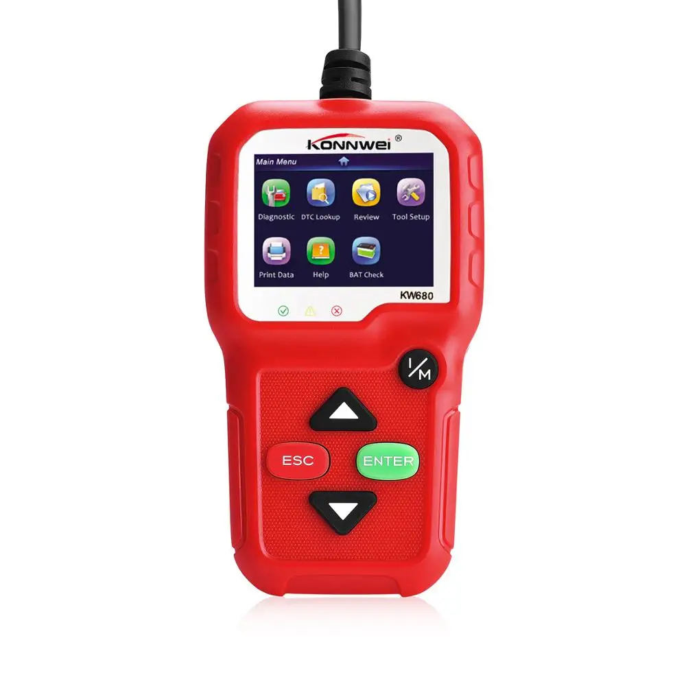 KW680 красный OBD2 сканер OBD Автомобильный диагностический инструмент считывание