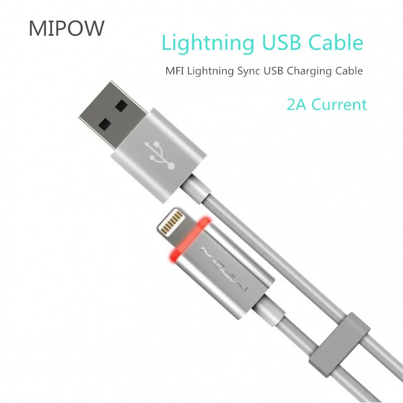 

MIPOW MFi Lighting to USB Cable Fast Charging USB Data Cable for iPad iPhone 11 pro X 8 7 6 5 6s Plus 5s 5C SE
