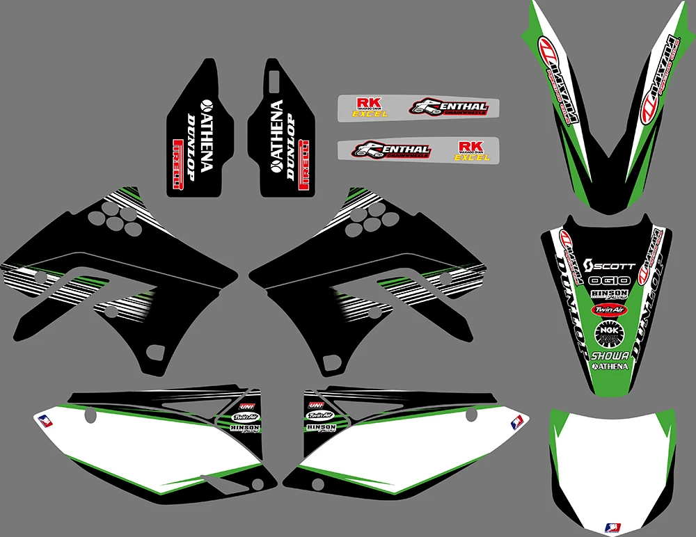 Наклейки в стиле TEAM Graphics наклейки для Kawasaki KX250F KXF250 2009 2010 2011 2012 KX 250F KXF 250|sticker kit|team