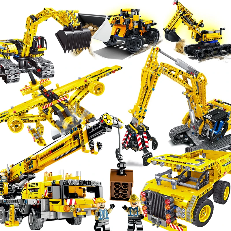 

Engineering Excavator Vehicles City bulldozer Model Building Blocks Construction Bricks Children Toy Compatible Legoed technic