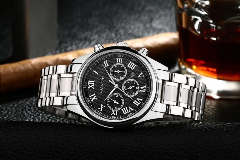 Роскошные Брендовые Часы GUANQIN для влюбленных пар водонепроницаемые парные часы кварцевые наручные часы