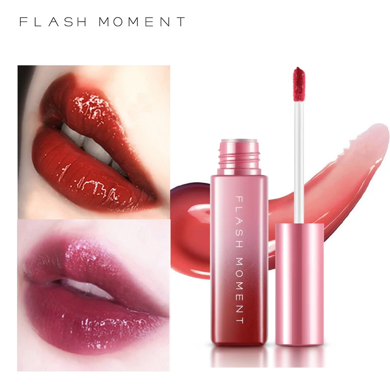 

3D Mirror Lip Glaze Lipgloss Makeup Long Lasting Moisturizer Lips Tint Sexy Red Liquid Velvet Lip Gloss Tattoo Pudaier