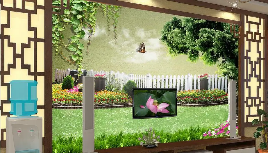 

custom 3d wall mural wallpaper photo Tree park green road Landscape Wall murals wallpapers for living room bedroom
