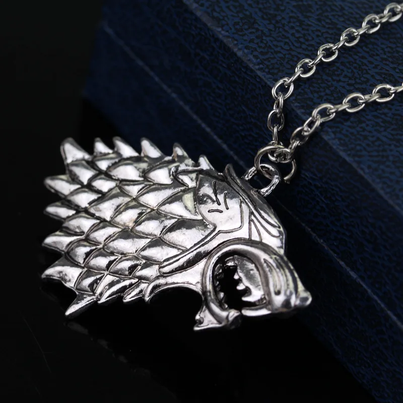 game of thrones necklace song of ice and fire vintage stark dire wolf antique silver pendant for men and women wholesale game of thrones necklace song of ice and fire vintage stark dire wolf antique silver pendant for men and women wholesale