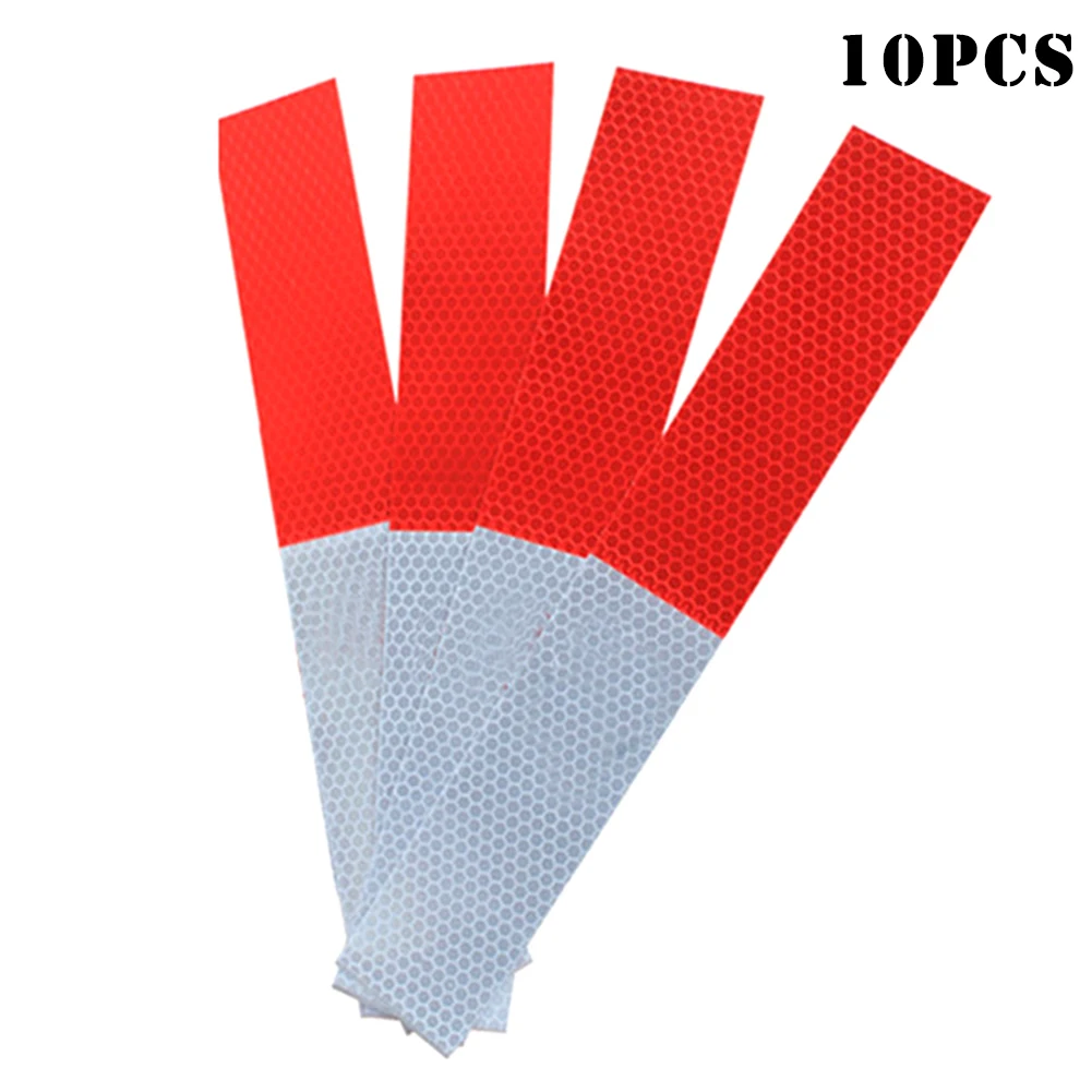 Hot 10 Pcs Car Reflective Signs Stickers Red White Alert Strip Marking Safety for Truck JLD | Автомобили и мотоциклы