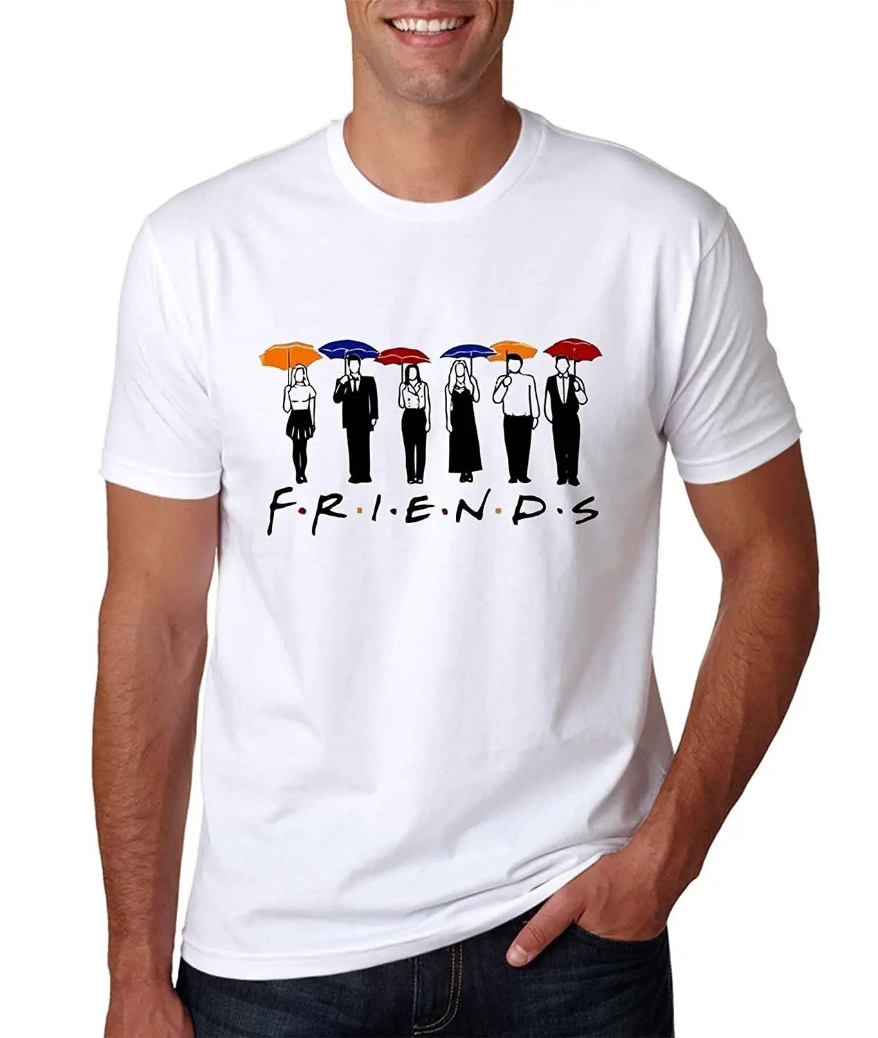 Friends Tv Show Fashion Loose Short Sleeve White Custom Printed Mens T ...
 Friends Shirt Tv Show