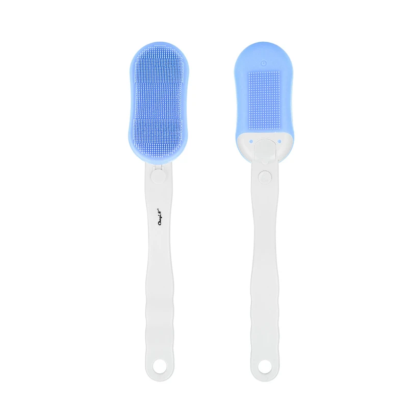 USB Rechargeable Sonic Silicone Facial Cleansing Brush Long Handle Massage Brush Bath Shower Brush Exfoliation Acne Removal 35