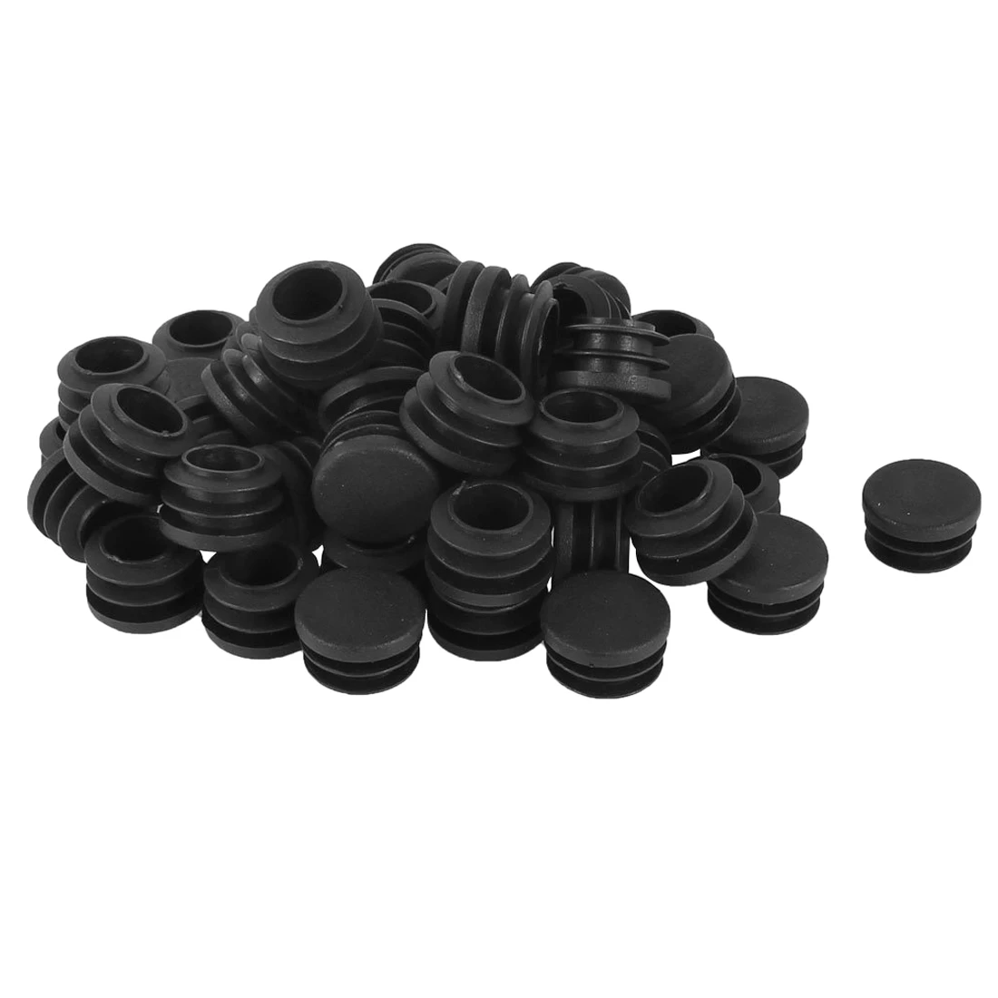 Оптовая продажа 50 шт Черный пластиковые ножки для мебели Plug защитные Заглушки вставные заглушки Bung для круглых трубы диаметром 22 мм
