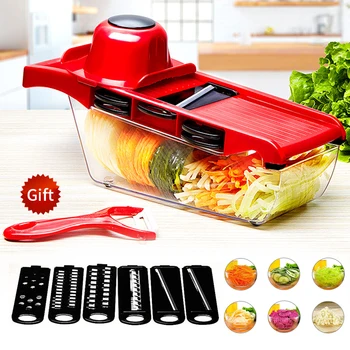 

Multifunctional Vegetable Fruit Slicer Cutter Carrot Potato Peeler Mandoline Slicer Stainless Steel Blade Grater Kitchen Gadget