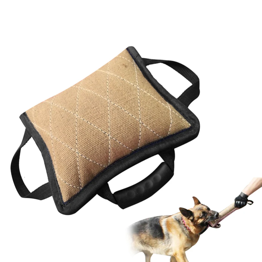 Durable Small Dog Pet Bite Pillow Training Bite Tug Toy Dog Bite Toy Pet Training Pillow Outdoor Puppy linen Interactive Pet Toy