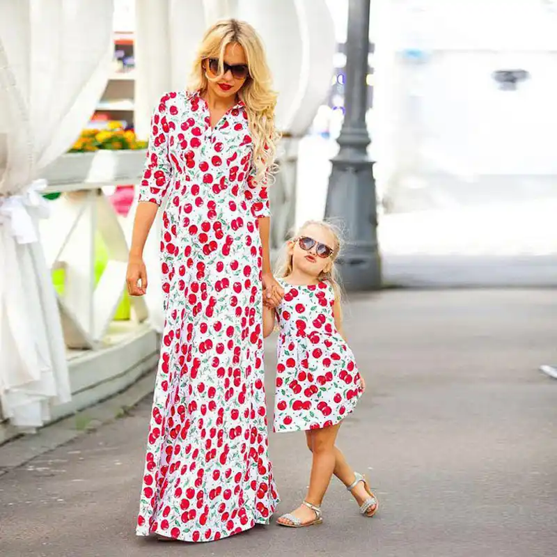 mom and daughter matching summer dresses