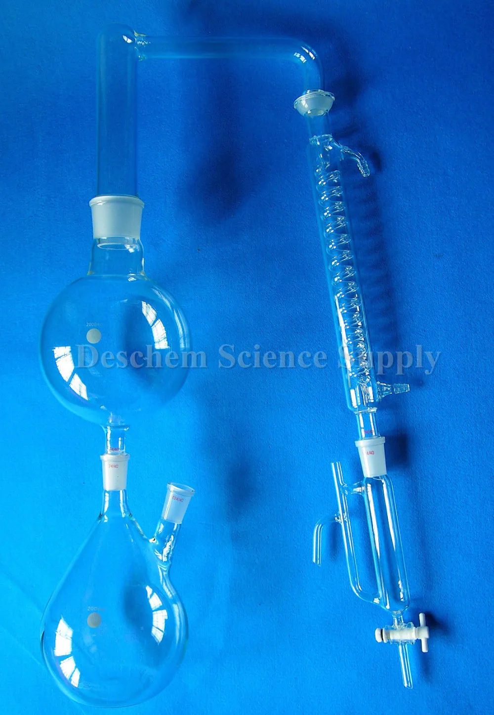 

Glass Essential Oil Steam Distillation Glassware Kit,W/Graham Coil Condenser