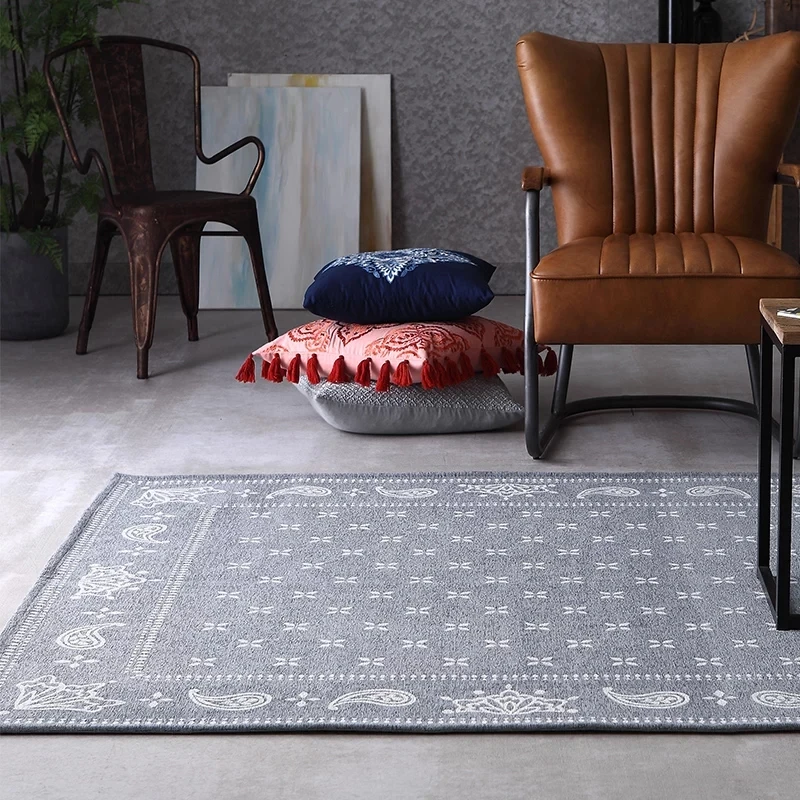 Большой размер простой стиль гостиная прикроватный коврик, коврик для кофейного столика, прямоугольный напольный ковер, пасторальный домашний декоративный коврик
