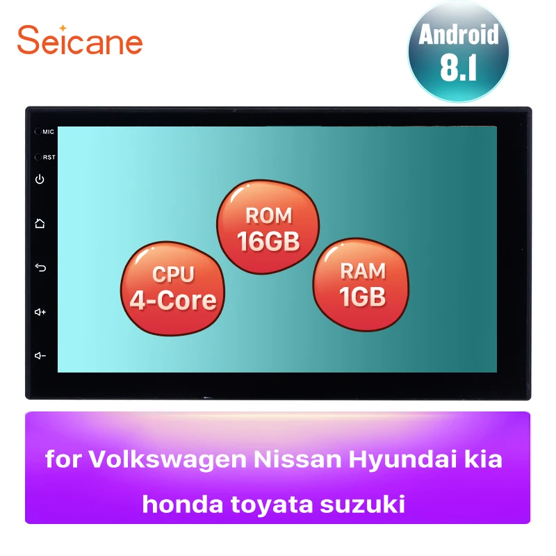 Скидка Android 8,1 четырехъядерный ОЗУ 1 Гб ПЗУ 16 Гб Универсальный Автомобильный автостерео 2 Din 7 дюймов радио font b gps b font головное устройство проигрывателя зерк...