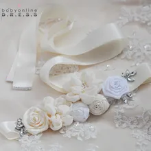 Cinturon Novia элегантный ручной работы цветок пояс невесты искусственный цветочный свадебный ремень Недорогие свадебные аксессуары Ceinture Mariage