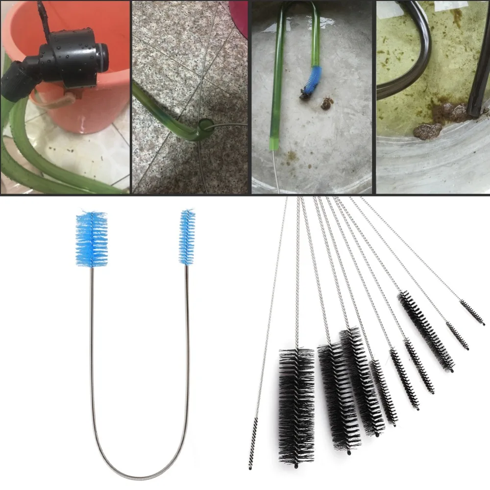 11Pcs Flexible Cleaning Brushes Sink Overflow Drain Unblocker Steel