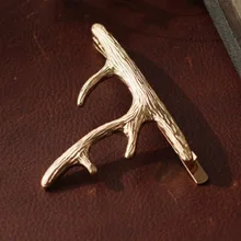 Золотая лося рога оленя для волос клип головная повязка, аксессуары для волос полый головной убор Бохо 1 шт Мода горячий