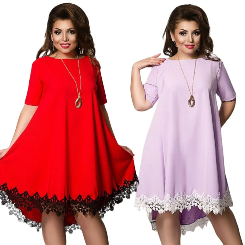 Женское платье большого размера 5XL 6XL в стиле пэтчворк с кисточками,, Повседневная Свободная Женская одежда, синий, красный, шифон, Vestidos