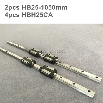 

HGR 2 pcs linear guide HB25 1050mm Linear rail and 4 pcs HBH25CA linear bearing blocks for CNC parts