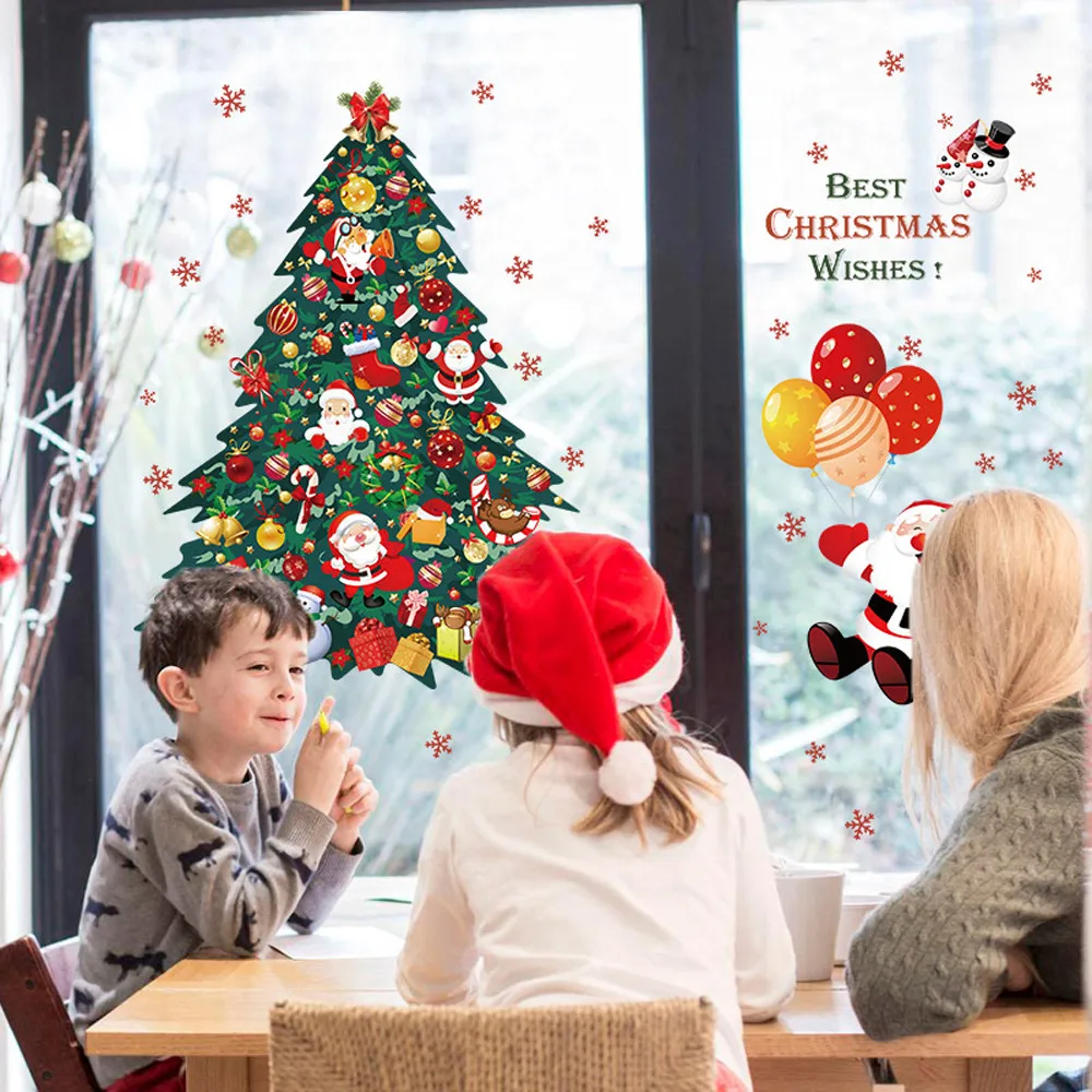 1 шт. стикер на стену Merry Christmas Art окно Декор водонепроницаемый нетоксичный сделай