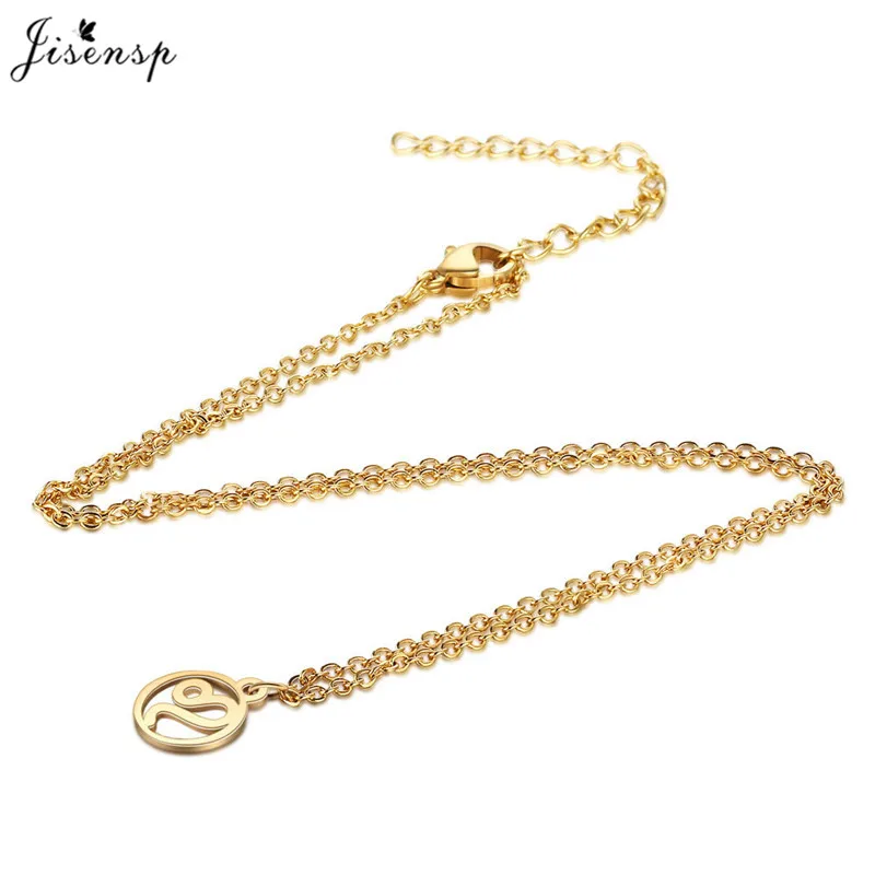 Jisensp нержавеющая сталь круглый 12 Знак Зодиака Ожерелья Подвески для женщин ювелирные изделия Созвездие колье аксессуары Mujer