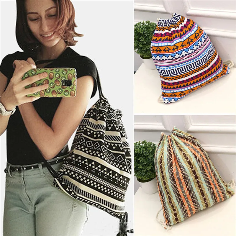

fashion high quality handbag Drawstring Casual School Shopping Canvas Bag convenient for woman