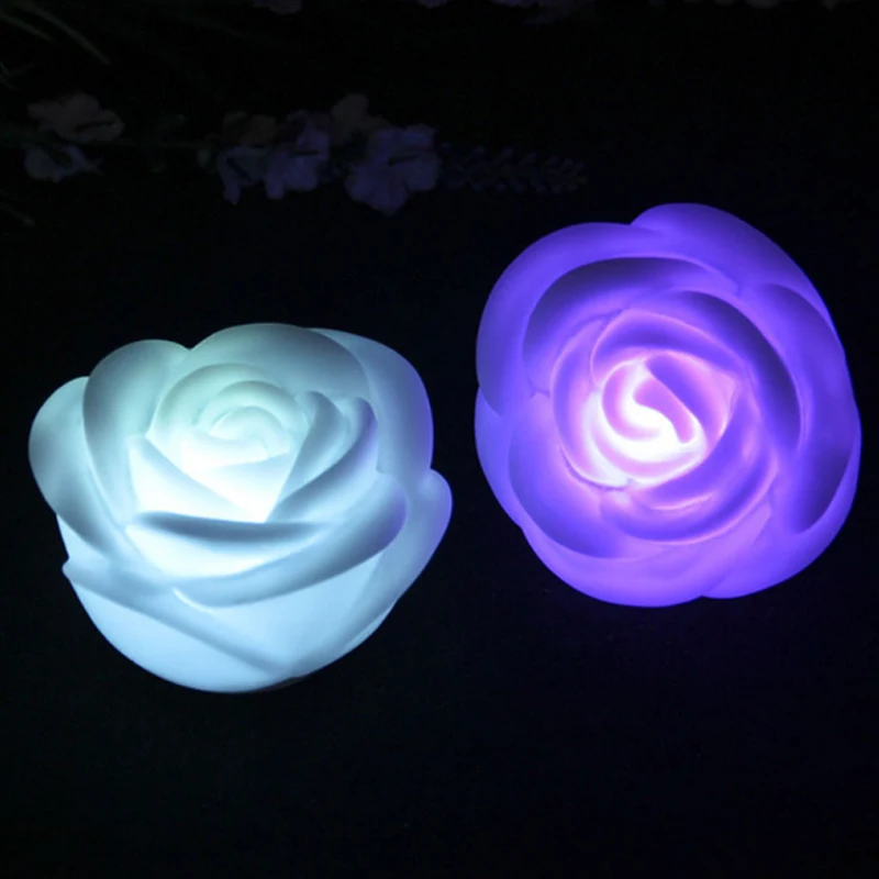 Baby Night Light LED Rose Shape Lamp Light Baby Nursery Flower Lamp Great For Children Gift Bedroom Decor Led Night Lamps (2)