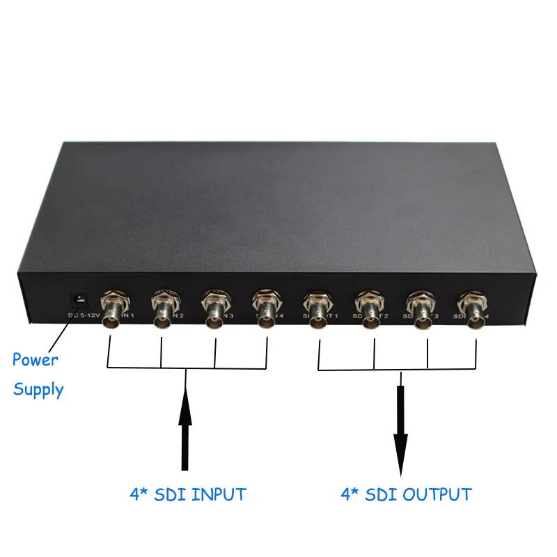 SD/HD/3G-SDI 4x4 Matrix switcher converter 4 SDI input to 4 sdi output serial digital video signal switch