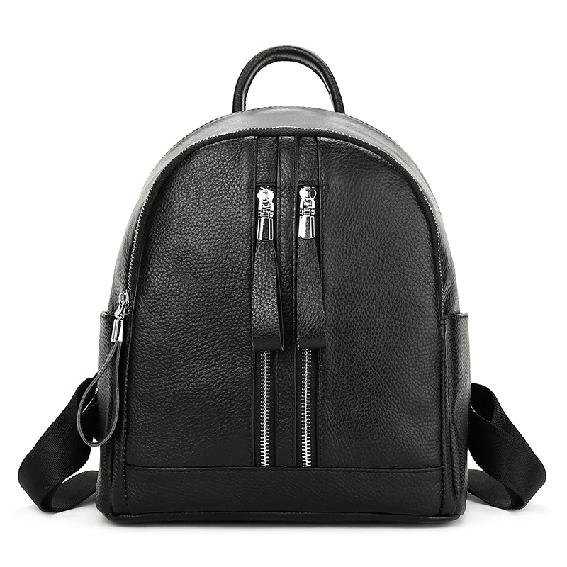 

YILIAN 2018 new leather backpack double shoulder bag simplicity office Lady of leisure Head layer cowhide backpack 6601
