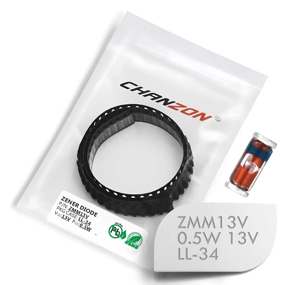 (100 шт.) SMD Диод Зенера 0 5 Вт 13 в ZMM13V ZMM13 LL-34 (SOD-80 MiniMELF / 1206) ZMM | Электронные компоненты и