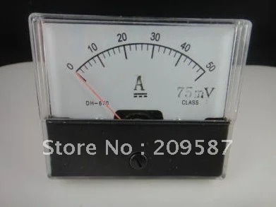 

Analog Amp Panel Meter Current Ammeter DC 0-50A