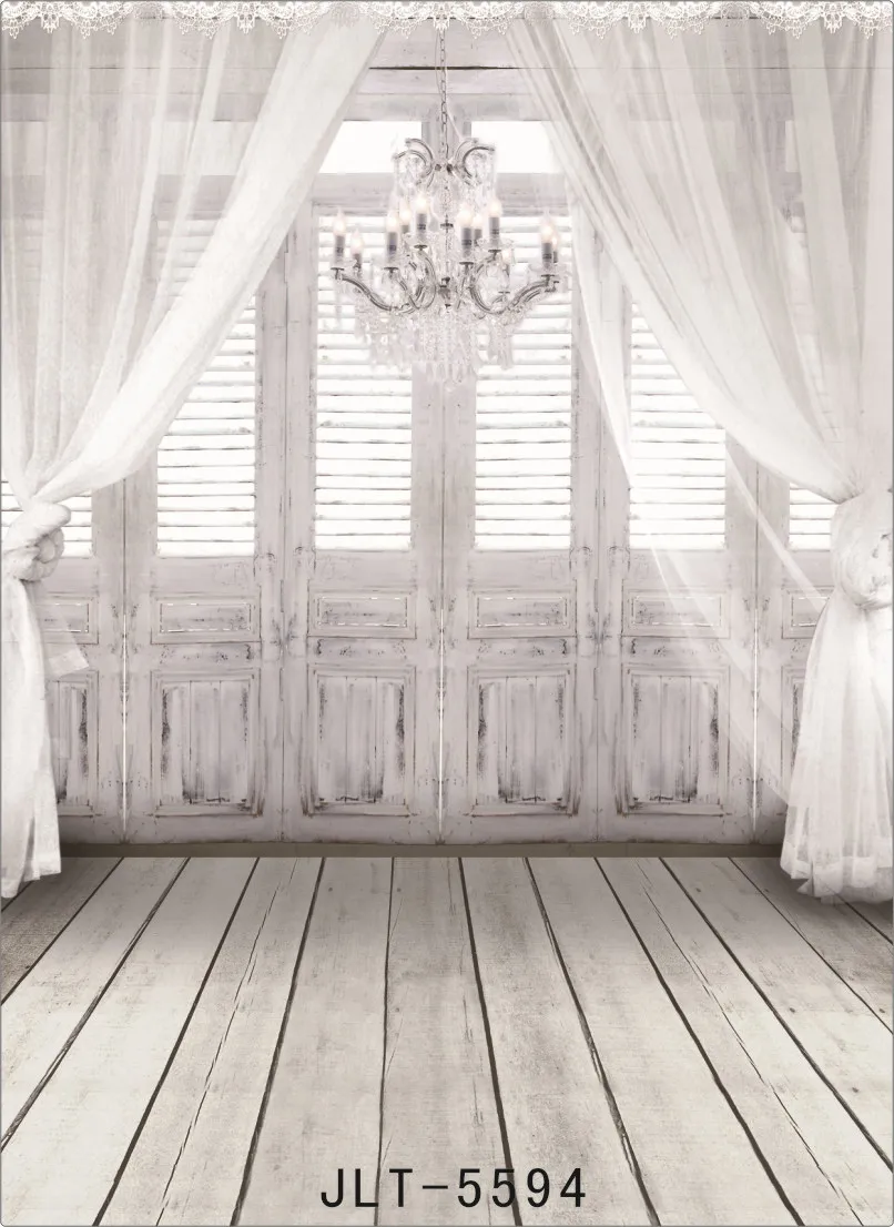 

White Curtain Droplight Photography Background Computer Printed Vinyl Backdrop Photo Studio for Wedding Children for Photo Shoot