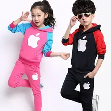 Детская фланелевая гигиеническая одежда с длинными рукавами и изображением яблока костюм с рисунком велосипеда спортивная одежда для кампуса два костюма