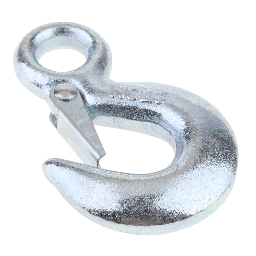 Forged Steel 2T Eye Hook With Clevis Safety Latch for Winch Cable UTV/ATV