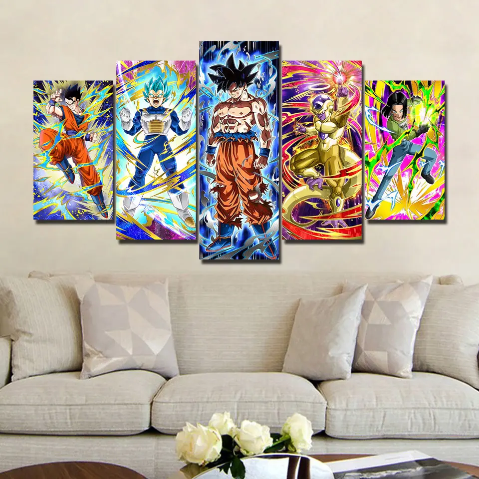 Canvas Print Painting Living Room Wall Art 5 Pieces Vegeta Dragon Ball