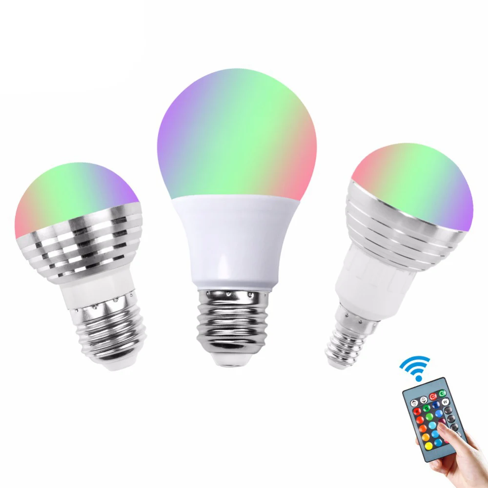 E27 LED 16 меняющихся цветов RGB волшебная лампа 3 Вт 10 15 Светодиодная точесветильник
