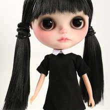 [MG089] Модная Одежда для кукол Neoblythe Кукла Одежда# черный хлопковый топ для neoblythe изготовление одежды для кукол кукольная одежда оптом