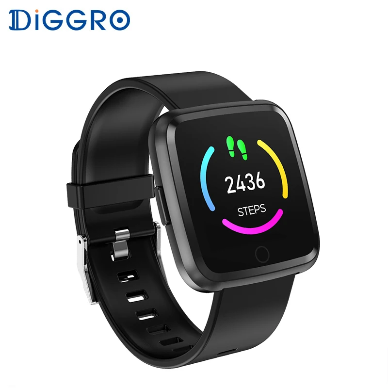 

Diggro Smartwatch Y7 Heart Rate Blood Pressure Monitor BT4.0 Waterproof Smart Watch For Men Women Long Standby Time Stopwatch