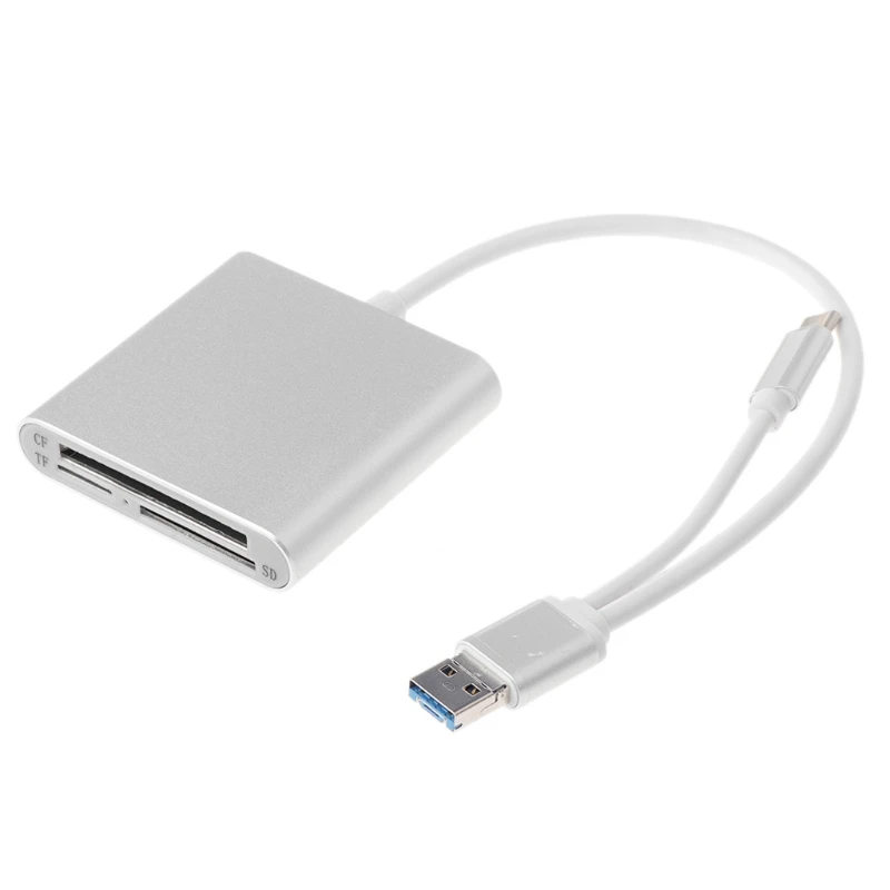 

USB 3.0+Micro USB+Type C SD Micro SD CF Memory Card Reader For PC Laptop Android