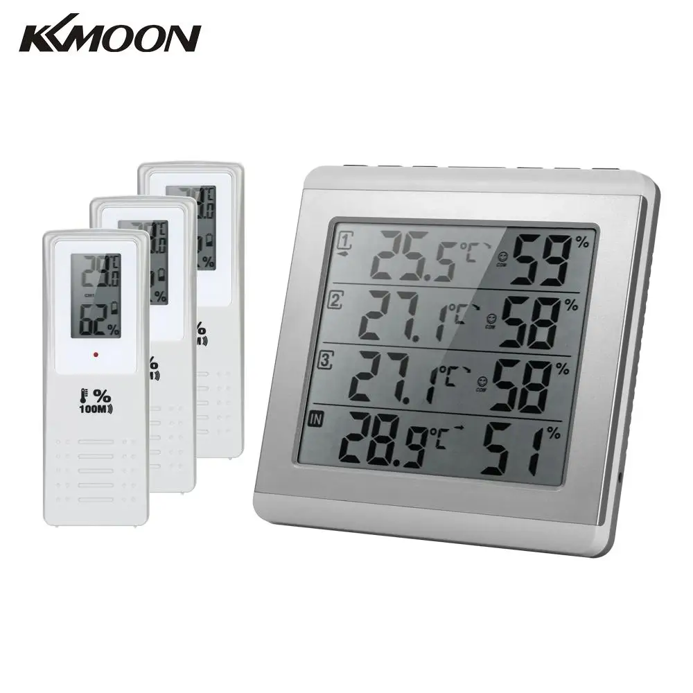 LCD Digital Wireless Indoor/Outdoor Thermometer Hygrometer Four channel