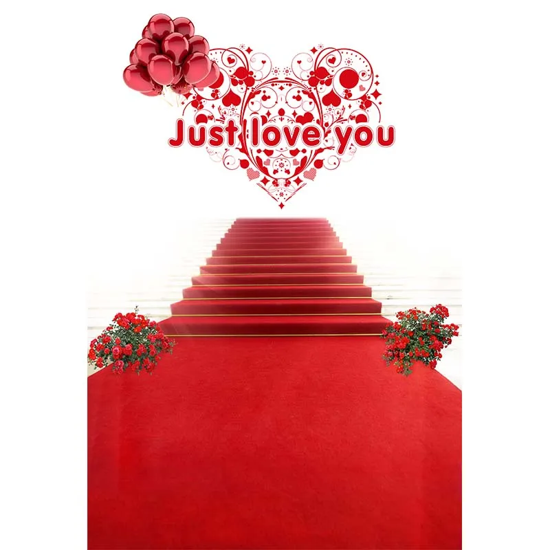 

Red carpet love vinyl printing background for wedding Photography backdrops for photo studio photography background CM-3549