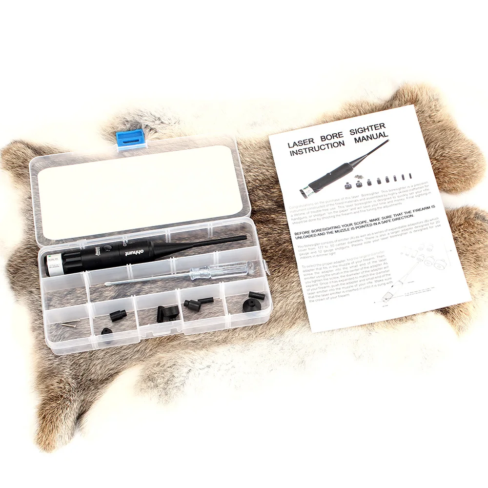 ohhunt Green Laser Bore Sight kit for .22 to .50 Caliber Scope Rifles Handgun Green Dot BoreSighter with OnOff Switch (3)