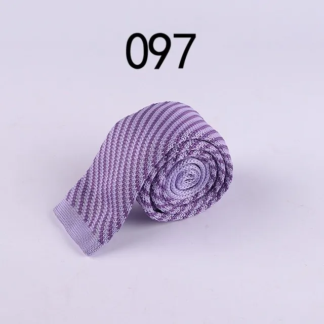 Модные knittedtie фиолетовый диагональной полосатый взрослых knittedties высокое качество трикотажа Для мужчин галстук для партии 097