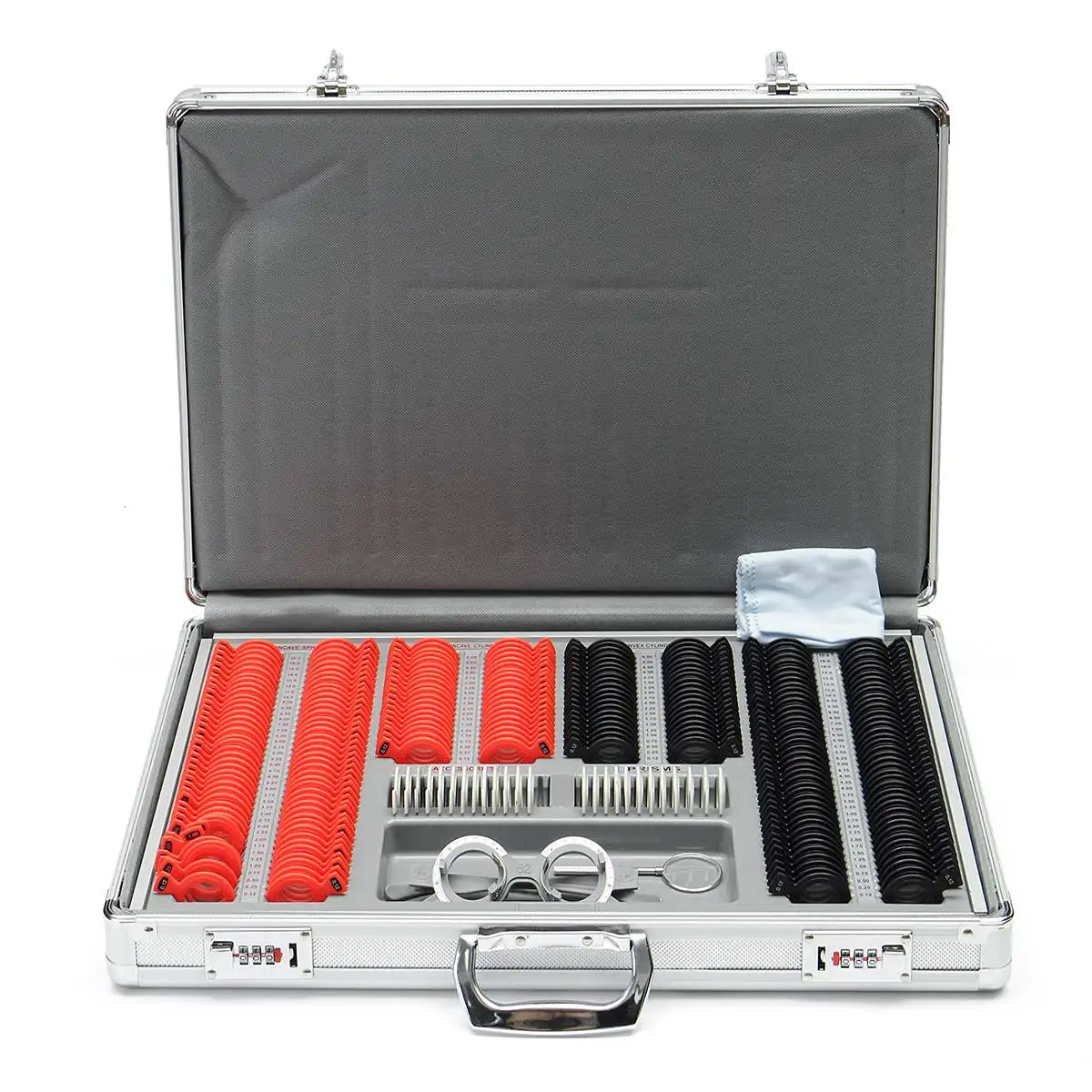 266 Pcs Optical Lens Optometry Rim Case Kit Set w/ Optometry Test Trial