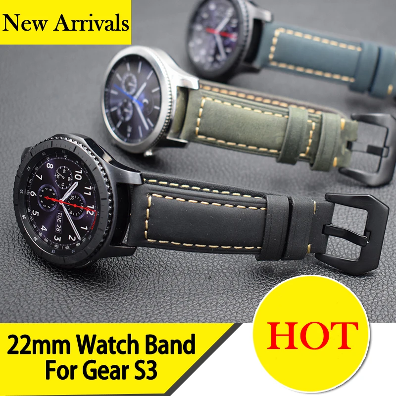 

Новейший ремешок для часов 22 мм из натуральной кожи для Huawei Watch 2 Pro, большая металлическая пряжка для Samsung Gear S3 Classic Frontier Huami, часы
