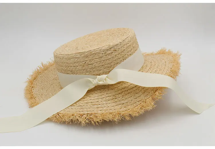  hat womens summer adult solid casual straw sun beach hat summer hats for women boater raffia hat bow (5)