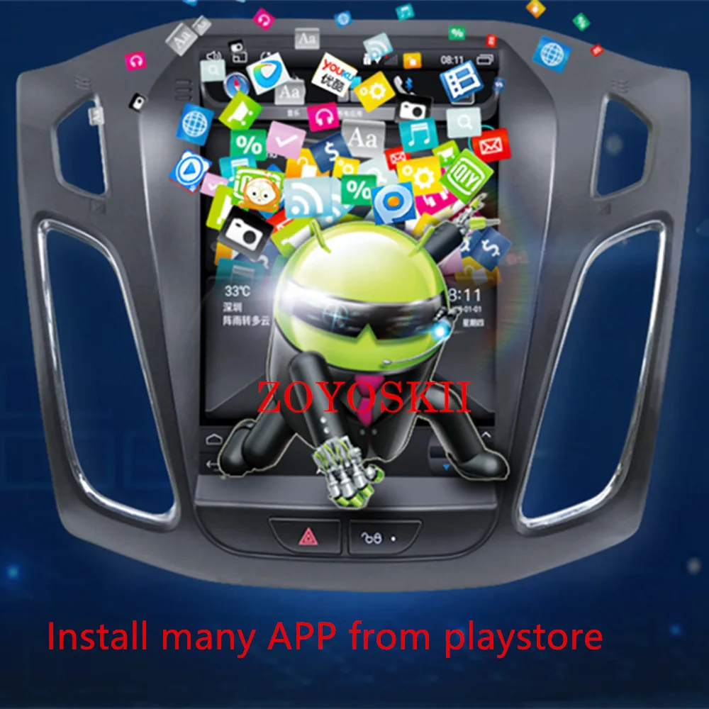 Продажа ZOYOSKII Android 9,0 10,4 дюймов ips вертикальный экран автомобильный gps мультимедийный Радио bt навигационный плеер для ford focus салон 2012 2016