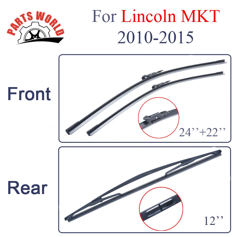 Rubber Front And Rear Wiper Blades For Lincoln MKT 2010 2015,Windscreen