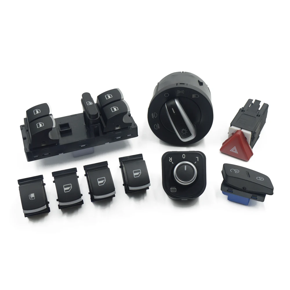 

Window Headlight Mirror Fuel Lock Control Hazard Warning Lamp Switch For VW Jetta Golf MK5 5ND 959 565B 1K0 953 509A 1K0962125